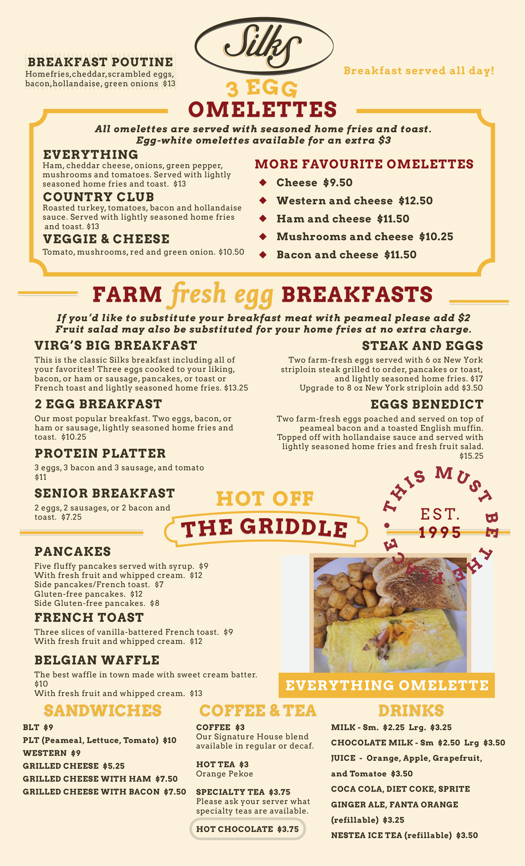 Breakfast menu